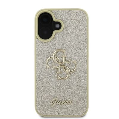 3. Etui Guess Fixed Glitter Big 4G na iPhone 16 - złote