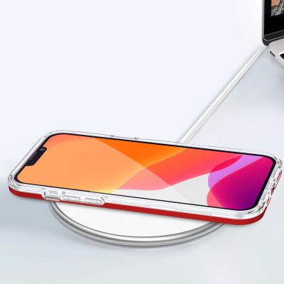 7. Clear 3in1 etui do iPhone 13 Pro żelowy pokrowiec z ramką czerwony
