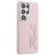 4. Etui Karl Lagerfeld Grained Signature Metal Resin Logo na Samsung Galaxy S26 Ultra - różowe