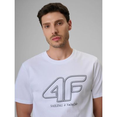 4. T-shirt regular męski z logo 4F 4FRSS26TTSHM3999-10S