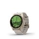 5. Garmin Fenix 8 43mm AMOLED Sapphire Tytan Soft Gold ze skórzanym paskiem Limestone