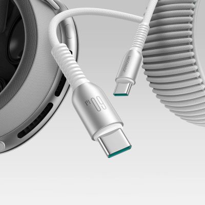 9. Kabel Joyroom S-A51 Cutting-Edge Series 60W USB-C - USB-C 1,2m - jasnoszary