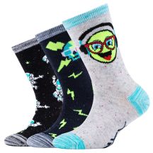 Skechers 3PPK Boys Casual Space and Smileys Socks SK41060-5801 Wielokolorowe 23-26