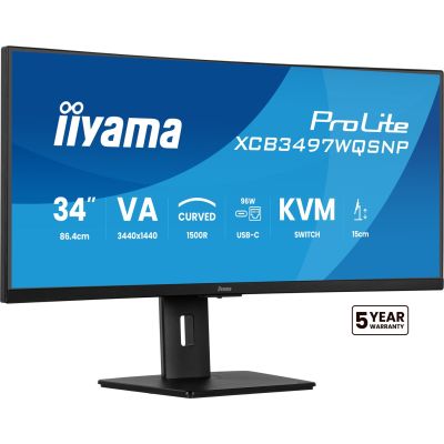 7. Monitor iiyama XCB3497WQSNP-B1 34" - Płaski ekran - 86,4 cm