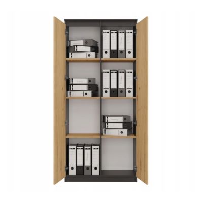 2. REGAŁ BIUROWY RS-80 HEMN ANTRACYT/ARTISAN KOMPLET