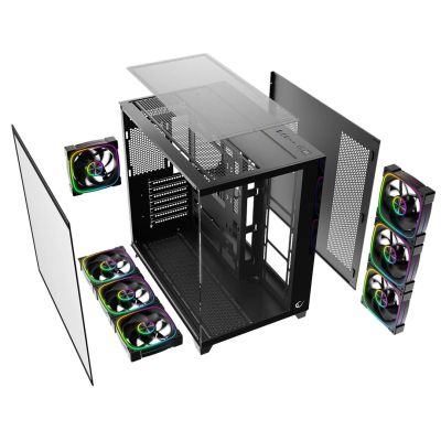 7. RAMPAGE OBUDOWA PC ZE SZKŁEM HARTOWANYM SEALITE 7X WENTYLATOR ARGB PWM BLACK