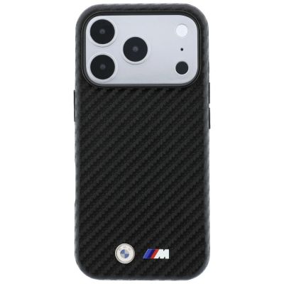 3. Etui BMW M Carbon Metal Logo MagSafe na iPhone 17 Pro / 18 Pro - czarne