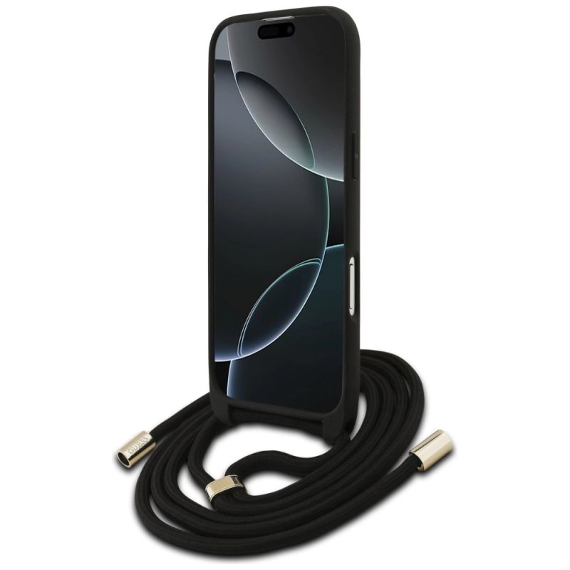 4. Etui Guess 4G Big Logo Cord Stap Crossbody na iPhone 17 Air - brązowe