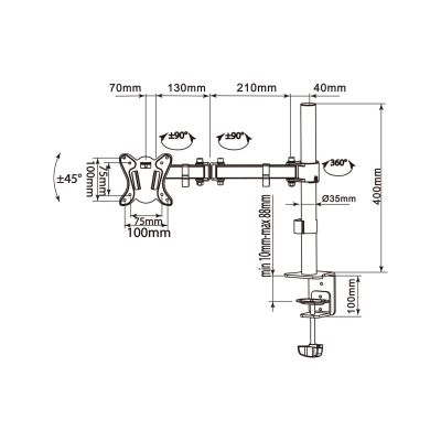 3. Equip 650151 uchwyt / stojak do monitorów 68,6 cm (27") Biurko Czarny