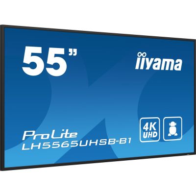4. iiyama LH5565UHSB-B1 signage display Kiosk 138,7 cm (54.6") LED Wi-Fi 800 cd/m2 4K Ultra HD Czarny Procesor wbudowany Android 11 24/7