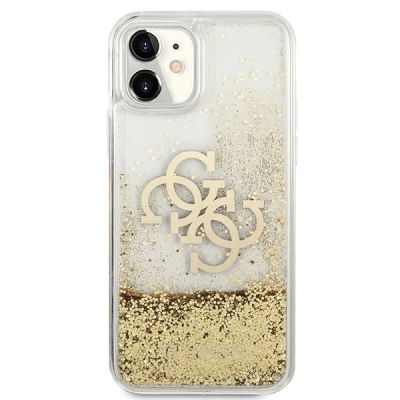 5. Etui Guess 4G Big Liquid Glitter na iPhone 11 6,1" / Xr - złote