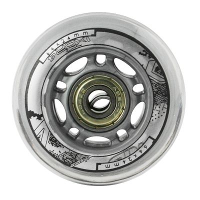 11. PU 64x24 82A PRZEZROCZYSTE (4 szt.) + ABEC-7 (8 szt.) ZESTAW NILS EXTREME