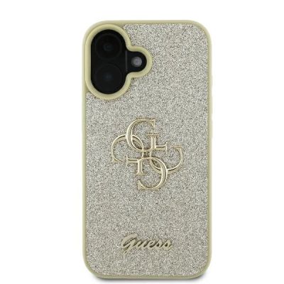 3. Etui Guess Fixed Glitter Big 4G na iPhone 16 Plus - złote