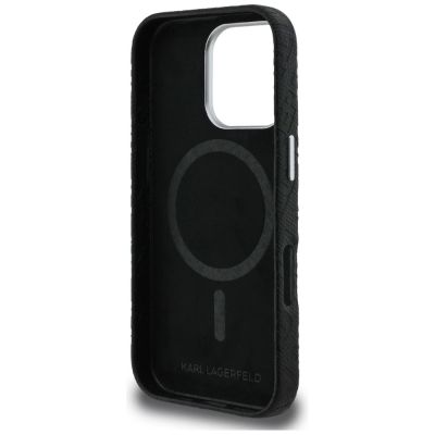 7. Etui Karl Lagerfeld FW Stamped Karl MagSafe na iPhone 16 Pro - czarne