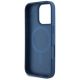 7. Etui Guess Grained Printed Flower Pattern MagSafe do iPhone 16 Pro niebieski
