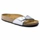 4. Klapki damskie Birkenstock Madrid Birko-Flor Silver srebrne regular szerokie (0040411)