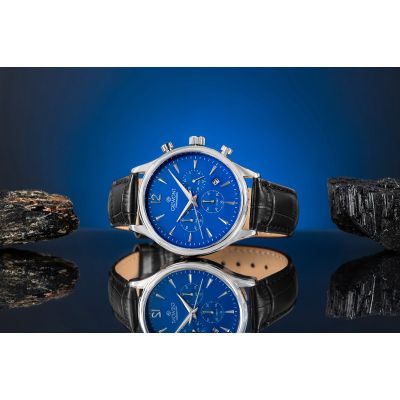 5. Zegarek Męski Giewont Chronograph Sapphire Czarno Niebieski GW6310-A3