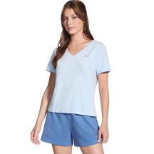 Skechers Signature V-Neck Tee TP167-SWBL Niebieskie L