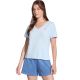 Skechers Signature V-Neck Tee TP167-SWBL Niebieskie L