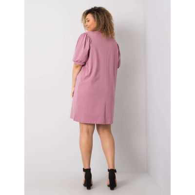 3. Brudnoróżowa sukienka plus size z bawełny (RV-SK-6319.65)