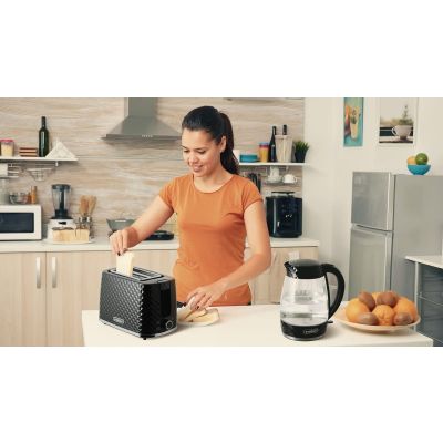 7. ELDOM TOSTER TO280C TOSTI 780 W PŁYNNA REGULACJA 7 STOPNI MOCY CZARNY
