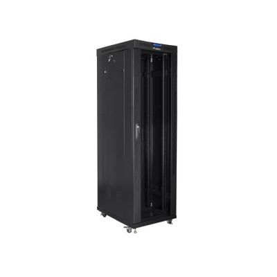 4. LANBERG SZAFA STOJĄCA RACK 19" 42U 600X1000 DRZWI SZKLANE LCD CZARNA FF01-6042-12BL (FLAT PACK)
