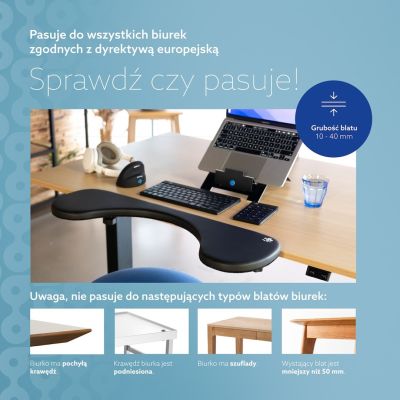 40. Podłokietnik ergonomiczny R-Go Armlehne juodas