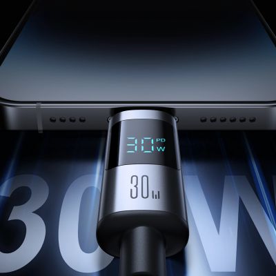 3. Kabel Joyroom S-A16 Pro Prism Series 30W USB-C - Lightning z wyświetlaczem 1,2m - czarny