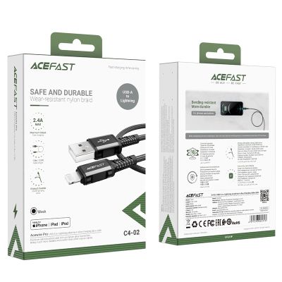 5. Acefast kabel MFI USB - Lightning 1,8m, 2,4A czarny (C4-02 A Black)