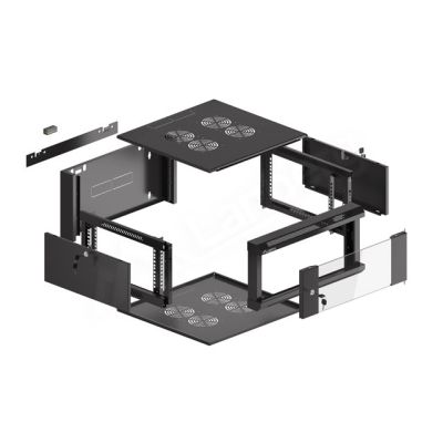 3. Lanberg WFFA-5604-10B stojak 4U Szafa wisząca Czarny