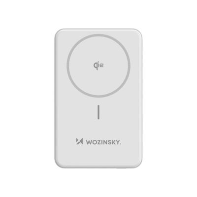 2. Powerbank Wozinsky WLWP-10KA0Y3WS 22,5W PD Qi2 10000 mAh, z podstawką, 1x USB-A, 1x USB-C - biały