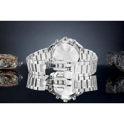 6. Zegarek Męski Giewont Chronograph Sapphire Srebrno Niebieski GW7290-B3