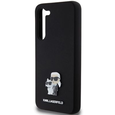 6. Etui Karl Lagerfeld Silicone Karl&Choupette Metal Pin na Samsung Galaxy S23+ - czarne