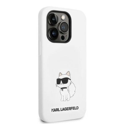 4. Etui Karl Lagerfeld Silicone Choupette MagSafe na iPhone 14 Pro Max - białe