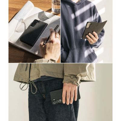 2. Ringke Folio Signature skórzane etui z klapką do Samsung Galaxy S22+ (S22 Plus) czarny (FSS118R262)