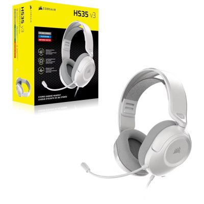 2. Corsair HS35 v3 Zestaw słuchawkowy Przewodowa Opaska na głowę Gaming Biały