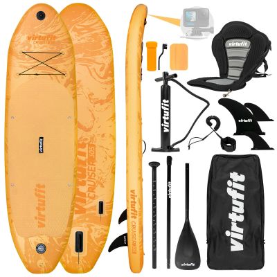 4. VIRTUFIT DESKA SUP CRUISER 305 Z SIEDZISKIEM I AKCESORIAMI POMARAŃCZOWY