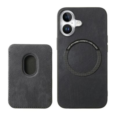 3. Etui na iPhone 17 ze skóry syntetycznej z odpinanym uchwytem na karty kompatybilne z MagSafe - czarne
