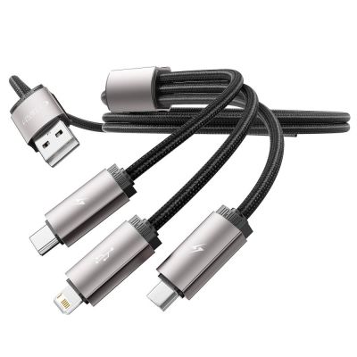 5. Kabel Tech-Protect UltraBoost 3w1 USB-A - Lightning / USB-C / micro USB 3.5A 1m - szary