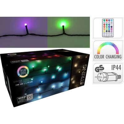 13. LAMPKI CHOINKOWE ŁAŃCUCH ŚWIETLNY 198 LED RGBW Z PILOTEM