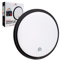 MACLEAN LAMPA LED Z CZUJNIKIEM RUCHU, CZUJNIK PIR, KOLOR CZARNY, 10W, IP65, 1000LM, BARWA NEUTRALNA MCE525 B