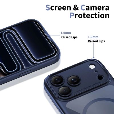 4. Etui Tech-Protect Magpeak Magsafe CC na iPhone 17 Pro - przezroczysto-granatowe