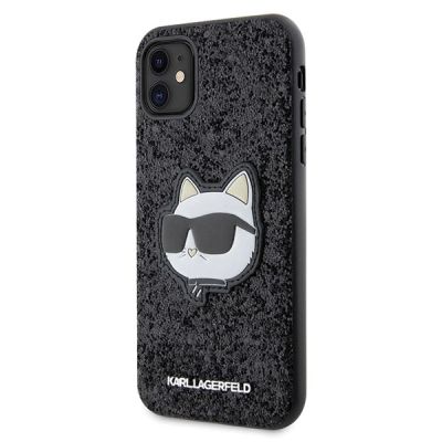 2. Etui Karl Lagerfeld Glitter Choupette Patch na iPhone 11 / Xr - czarne