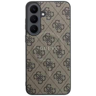 3. Etui Guess Embossed 4G Ring Classic Logo MagSafe na Samsung Galaxy S26 FE - brązowe