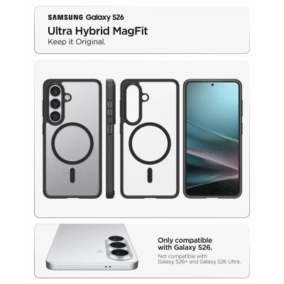 6. Etui Spigen Ultra Hybrid Mag MagSafe na Samsung Galaxy S26 - przezroczysto-czarne