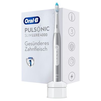 9. Ultradźwiękowa szczoteczka do zębów Oral-B Pulsonic Slim Luxe 4000 - Codzienna pielęgnacja - Sensitive - dla białych zębów - 62000 ruchów na minutę - Platinum - 2 min