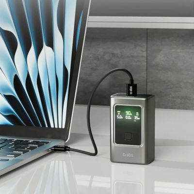 7. Powerbank SBS 10000mAh PD 35W z wyświetlaczem LCD - szary