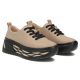 4. Skórzane półbuty sneakersy damskie na platformie taupe Filippo DP8006