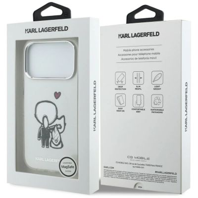 8. Etui Karl Lagerfeld Karl & Choupette Back MagSafe na iPhone 17 Pro - przezroczyste