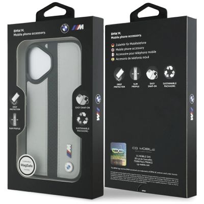 8. Etui BMW M Perforated Stripe Logo MagSafe na iPhone 17 - szare